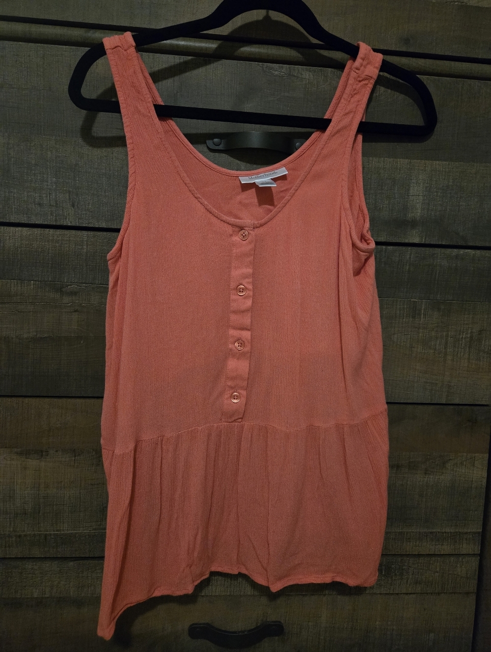 Motherhood Coral-Orange Sleeveless Nursing Tank, Small